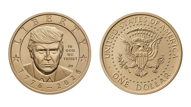 Coins with Trump's face and gold finish go on sale